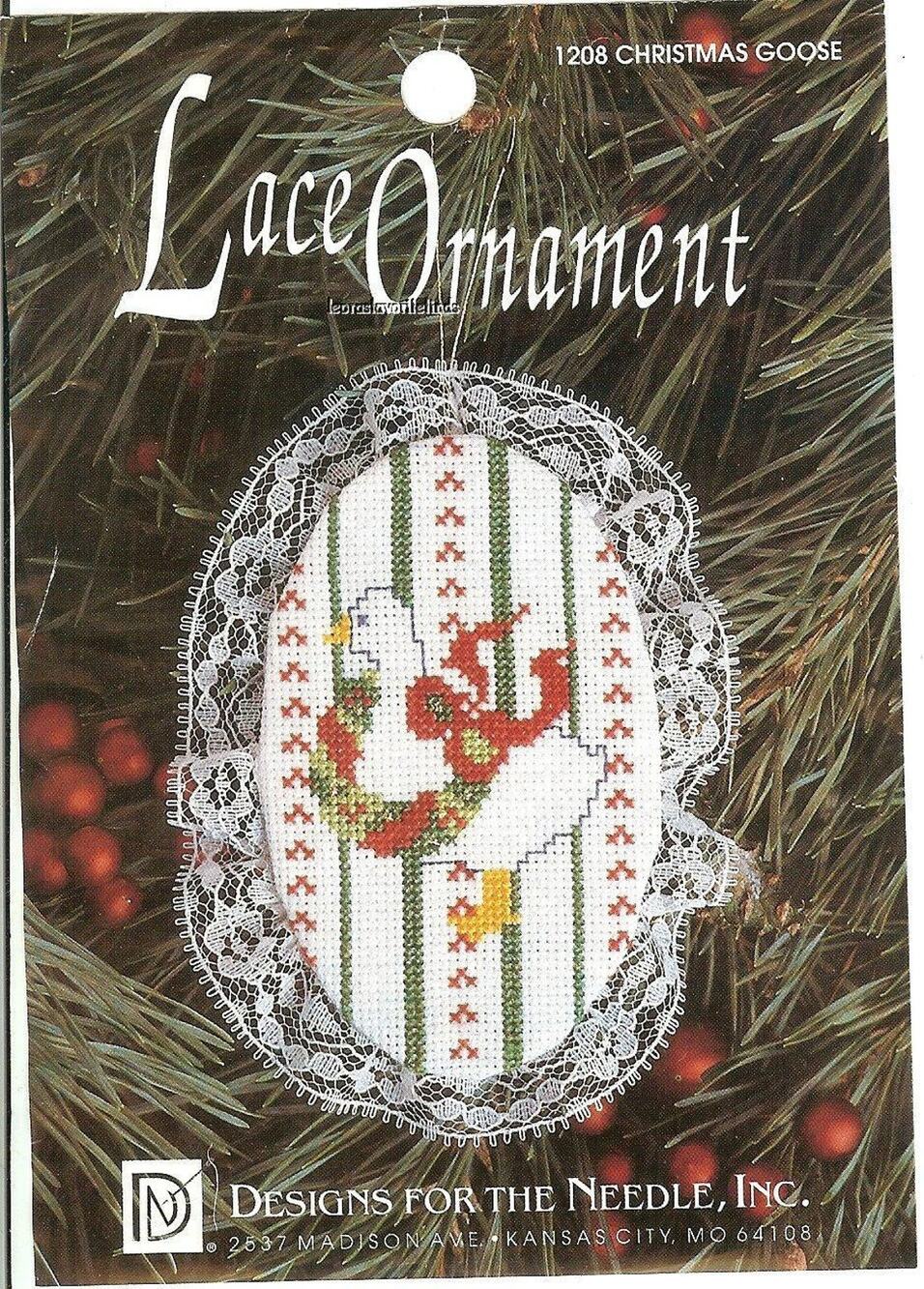 CHRISTMAS GOOSE Lace Ornament Cross Stitch Kit Designs for the Needle - Started